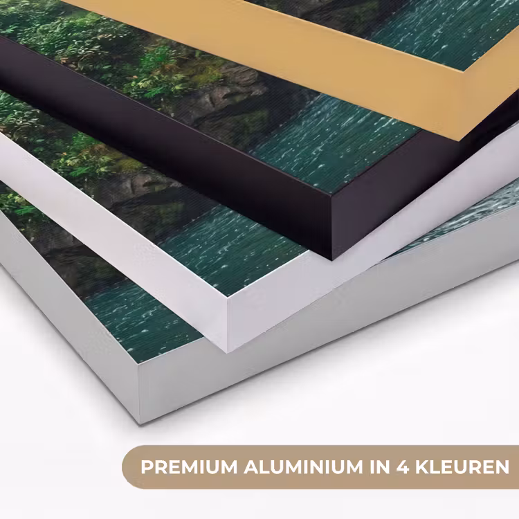 Waterfall - Forest - Nature - Greenkhgyguyg Textielframe zwart klein -USP_kleurenNL