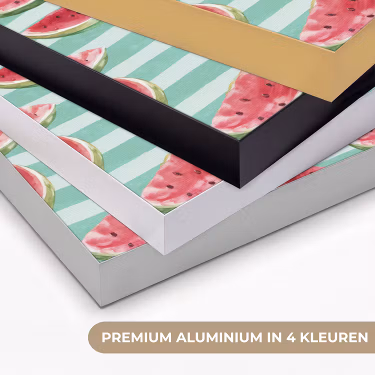 Watermeloen - Strepen - Groen Textielframe zwart klein 947 -USP_kleurenNL