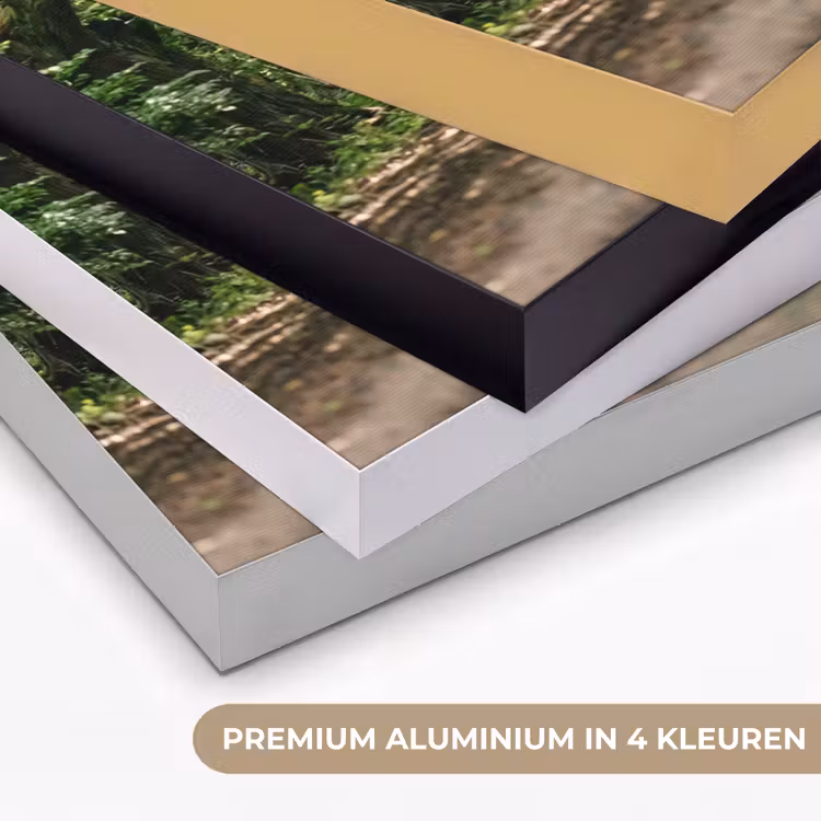 Weg - Bomen - Natuur - Groen Textielframe zwart klein -USP_kleurenNL