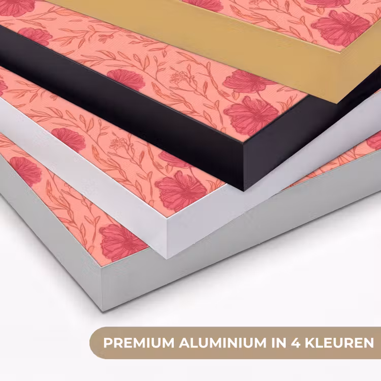 Weidebloemen - Romantisch - Roze Textielframe zwart klein 947 -USP_kleurenNL