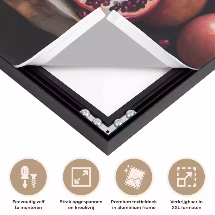 Wijn - Fruit - Stilleven Textielframe zwart klein -USP_feed_closeupNL