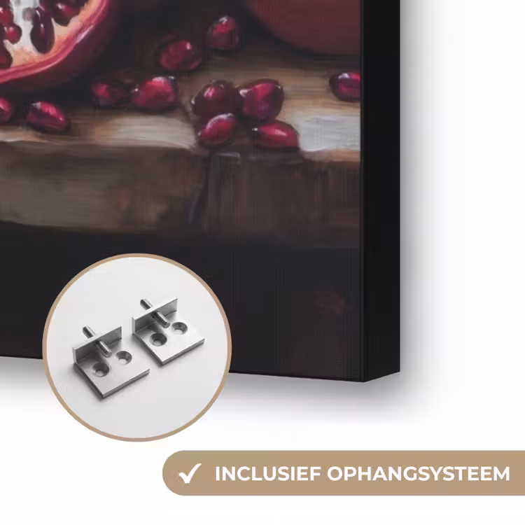 Wijn - Fruit - Stilleven Textielframe zwart klein -USP_ophangsysteemNL