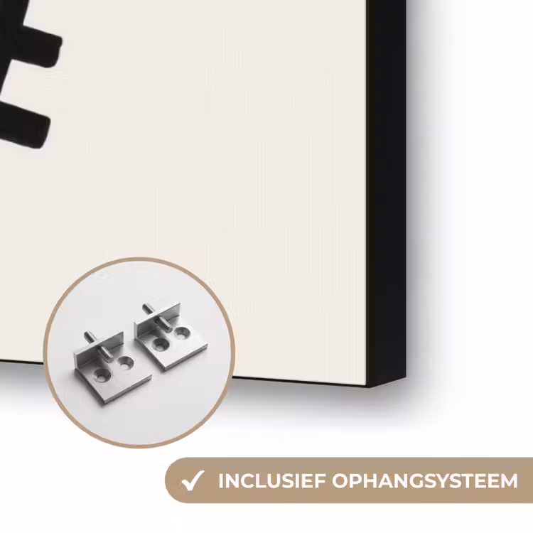 Wijnfles - Quote - Rood - Glas Textielframe zwart klein -USP_ophangsysteemNL