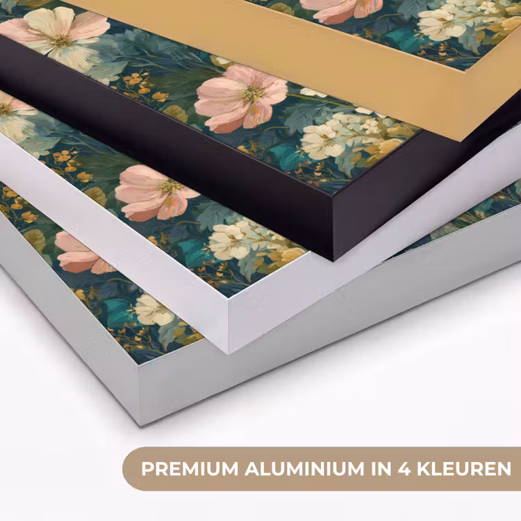 Wilde bloemen - Botanisch - Patroon - Roze - Romantisch Textielframe zwart klein 947 -USP_kleurenNL