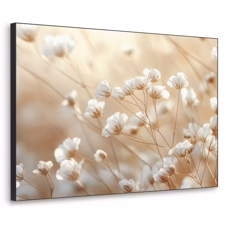 Wilde - Bloemen - Wit Textielframe - compleet frame klein -3d
