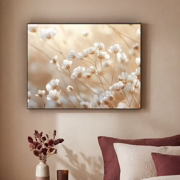 Wilde - Bloemen - Wit Textielframe - compleet frame klein -sfeer1