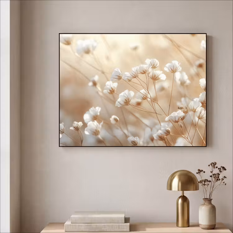 Wilde - Bloemen - Wit Textielframe - compleet frame klein -sfeer2