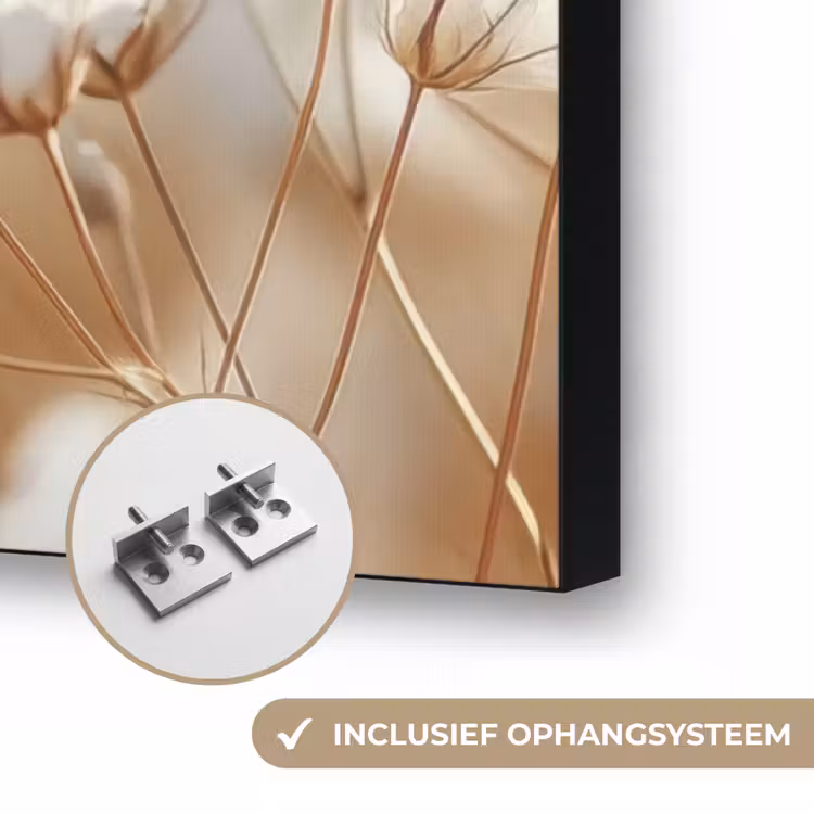 Wilde - Bloemen - Wit Textielframe zwart klein -USP_ophangsysteemNL