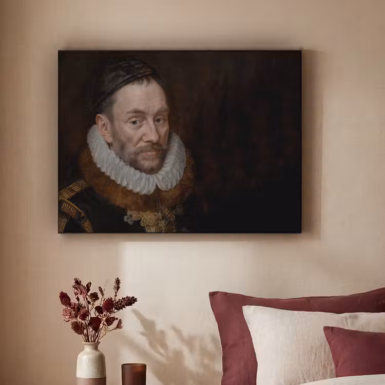 Willem van Oranje - Schilderij - Oude meesters - Kunst Textielframe zwart klein -sfeer1