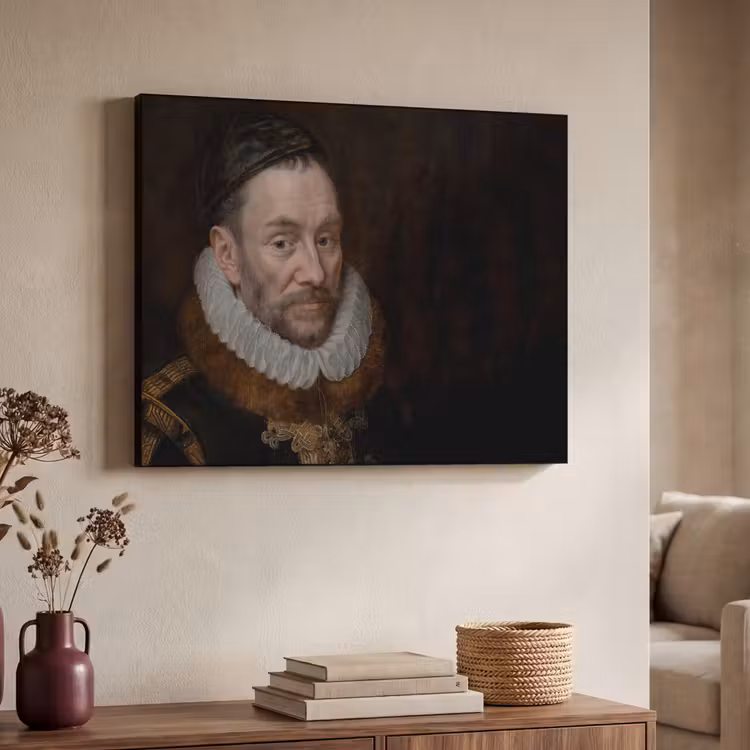 Willem van Oranje - Schilderij - Oude meesters - Kunst Textielframe zwart klein -sfeer3