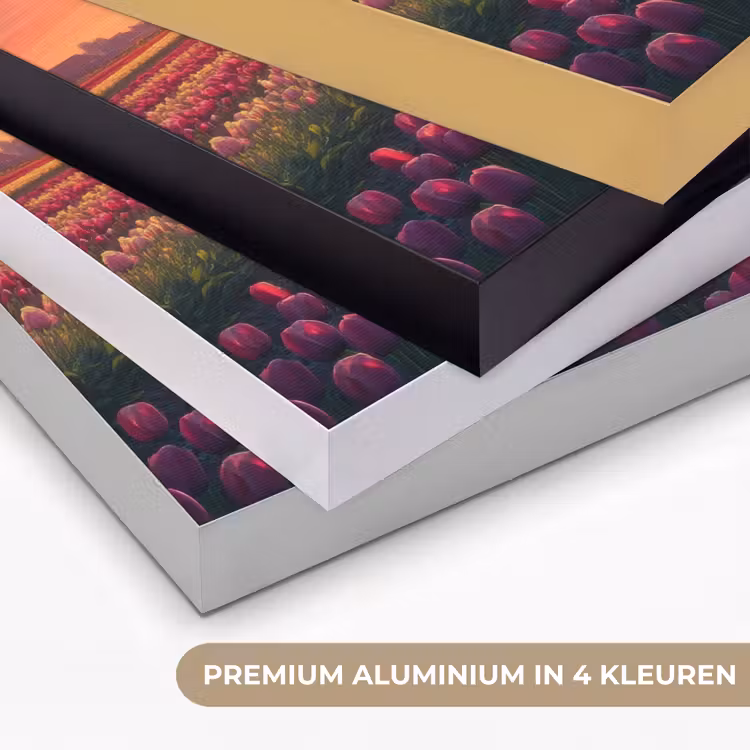 Windmolen - Zonsondergang - Landschap Textielframe zwart klein -USP_kleurenNL