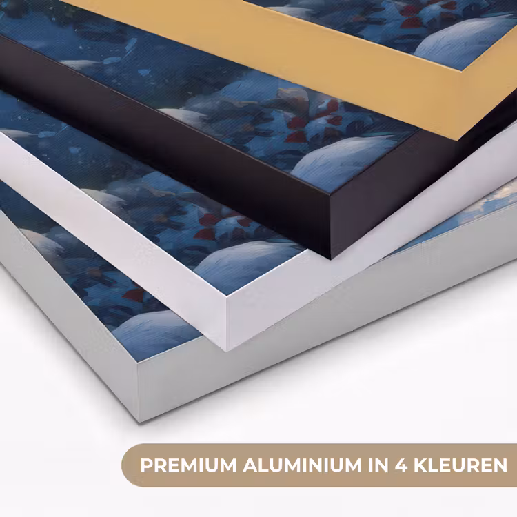 Winter - Gnooms - Eekhoorns - Meerkleurig Textielframe zwart klein -USP_kleurenNL