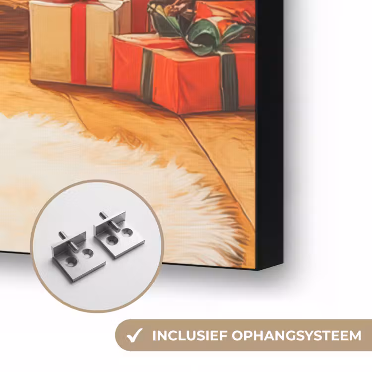 Winter - Kerst - Huis - Openhaard Textielframe zwart klein -USP_ophangsysteemNL
