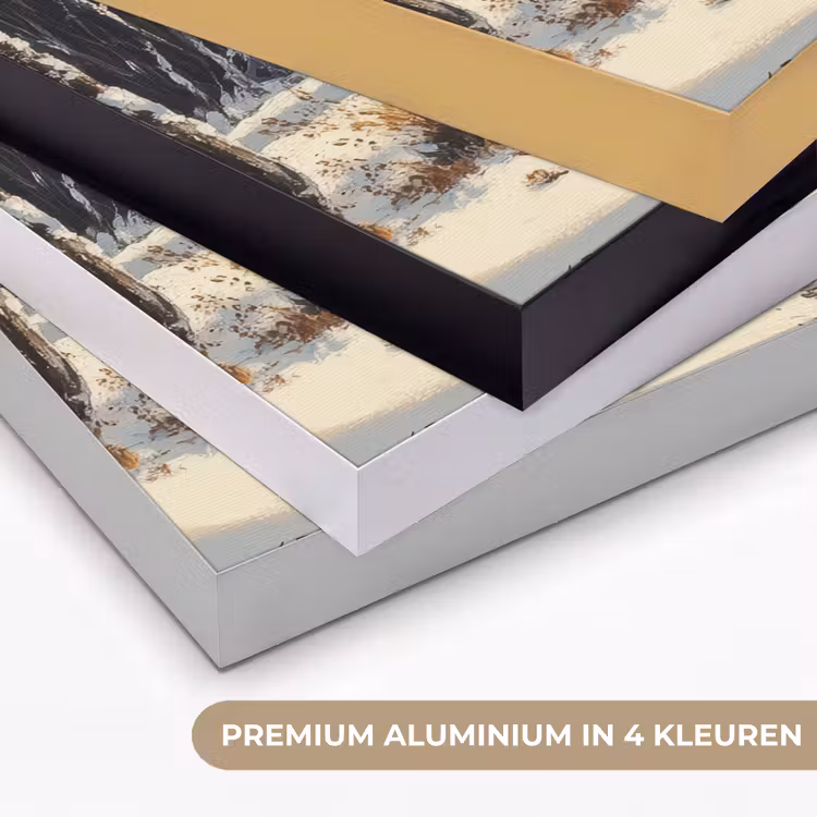 Winter - Sneeuw - Huis - Natuur Textielframe zwart klein -USP_kleurenNL