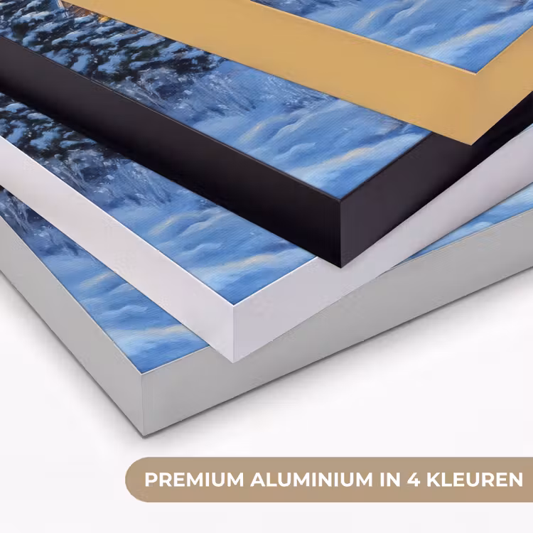 Winteravond - Kerstdorp - Donker Textielframe zwart klein -USP_kleurenNL