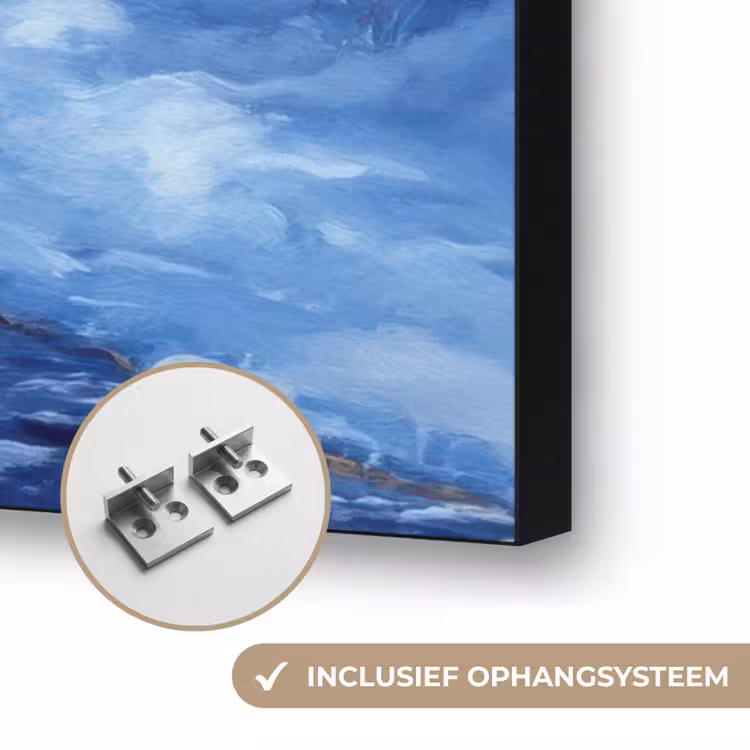 Winteravond - Kerstdorp - Donker Textielframe zwart klein -USP_ophangsysteemNL