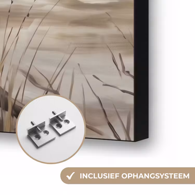 Winterkoninkje - Tak - Rivier - Natuur - Sfeervol Textielframe zwart klein -USP_ophangsysteemNL