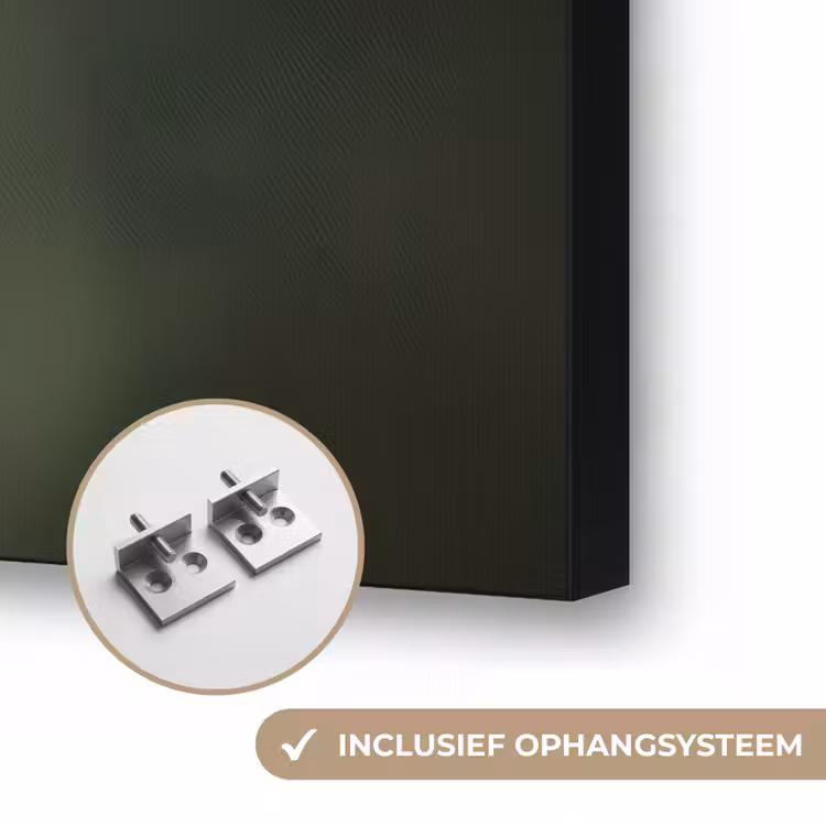 Wit - Lotus - Donker - Bloem Textielframe zwart klein -USP_ophangsysteemNL