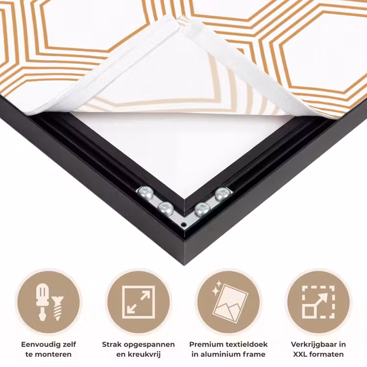 Wit - Patroon - Symmetrisch - Modern Textielframe zwart klein 947 -USP_feed_closeupNL