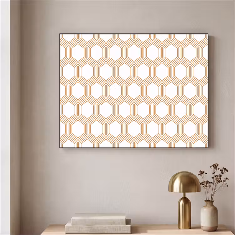 Wit - Patroon - Symmetrisch - Modern Textielframe zwart klein 947 -sfeer2