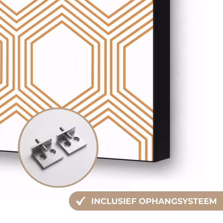 Wit - Patroon - Symmetrisch - Modern Textielframe zwart klein 947 -USP_ophangsysteemNL