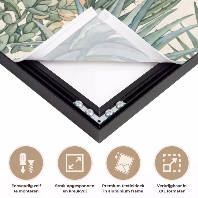 Woestijn - Planten - Groen Textielframe zwart klein -USP_feed_closeupNL