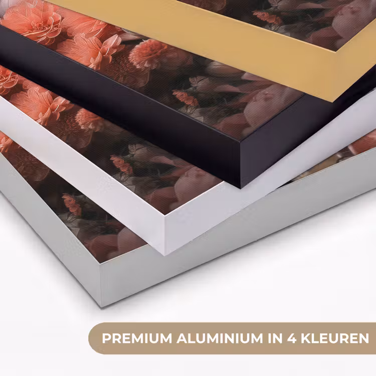 Wolf - Dier - Bloemen - Botanisch - Natuur - Fantasie Textielframe zwart klein -USP_kleurenNL