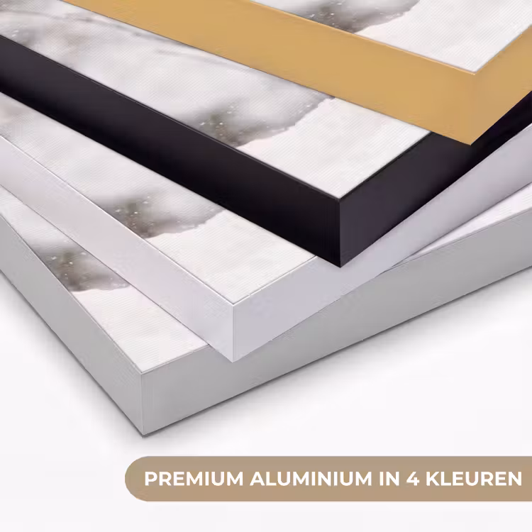 Wolf - Winter - Sneeuw - Natuur - Dieren Textielframe zwart klein -USP_kleurenNL