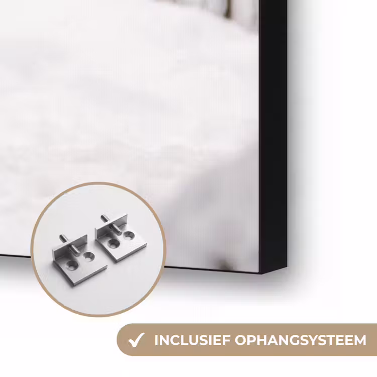 Wolf - Winter - Sneeuw - Natuur - Dieren Textielframe zwart klein -USP_ophangsysteemNL