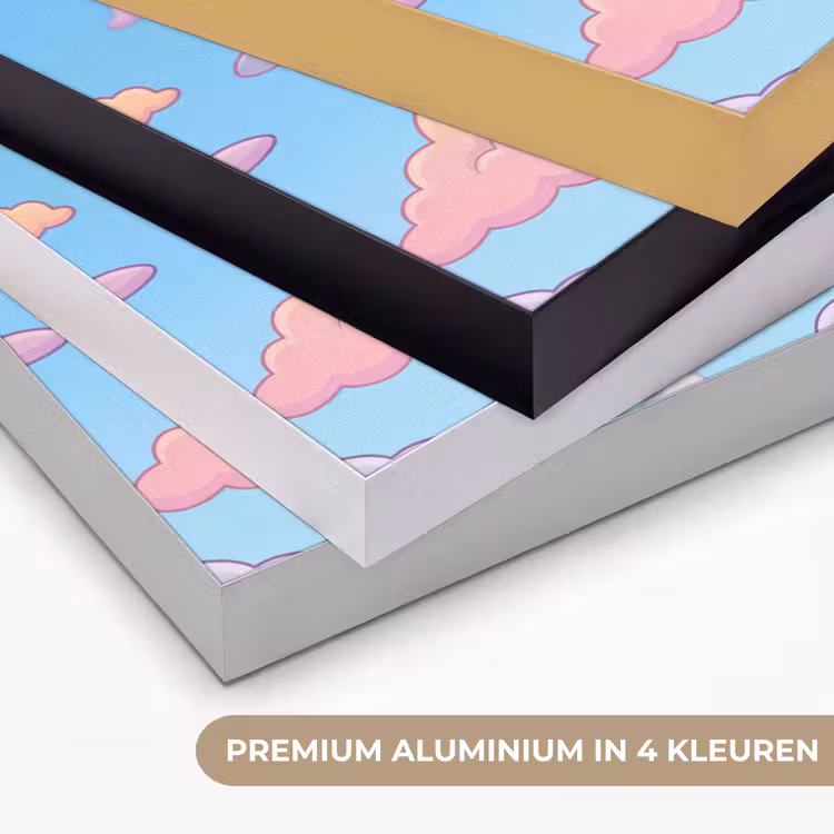 Wolk - Lucht - Natuur - Illustratie - Pastel Textielframe zwart klein -USP_kleurenNL