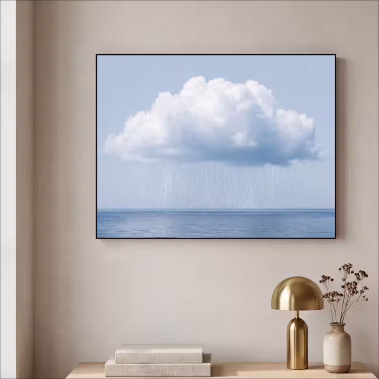 Art frame - Wolk - Regen - Natuur - Wolk - Regen - Natuur Textielframe zwart klein