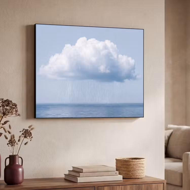 Art frame - Wolk - Regen - Natuur - Wolk - Regen - Natuur Textielframe zwart klein