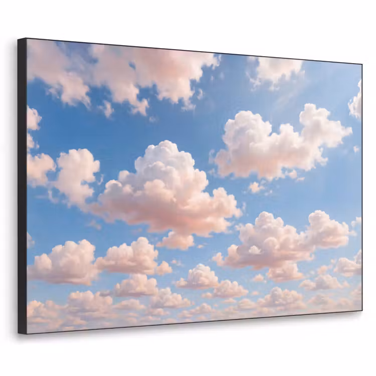 Wolken - Hemel - Natuur - Licht - Blauw Textielframe zwart klein -3d