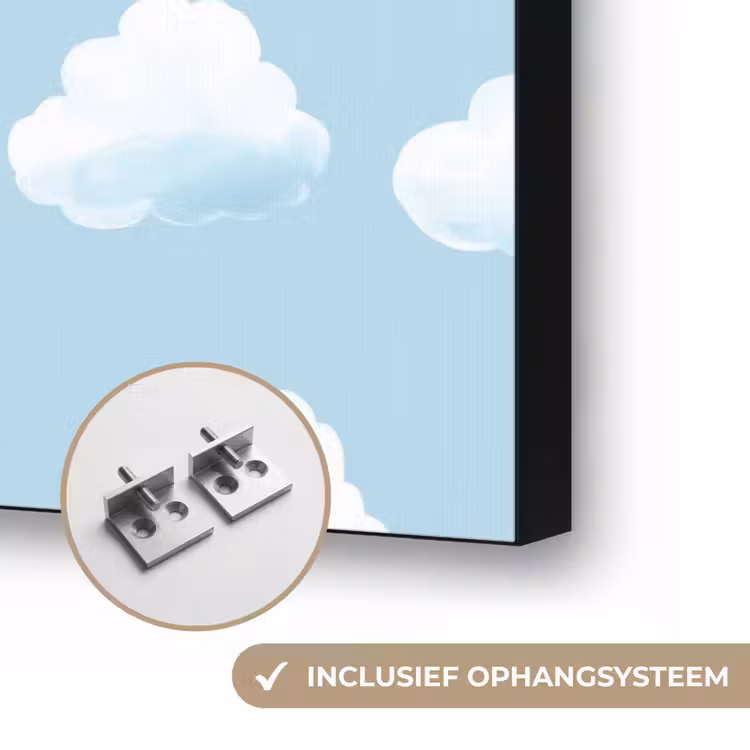 Wolken - Illustratie - Blauw Textielframe zwart klein 947 -USP_ophangsysteemNL