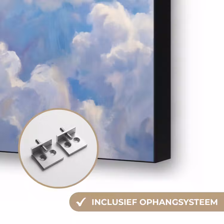 Wolken - Lucht - Natuur - Abstract - Blauw Textielframe zwart klein -USP_ophangsysteemNL