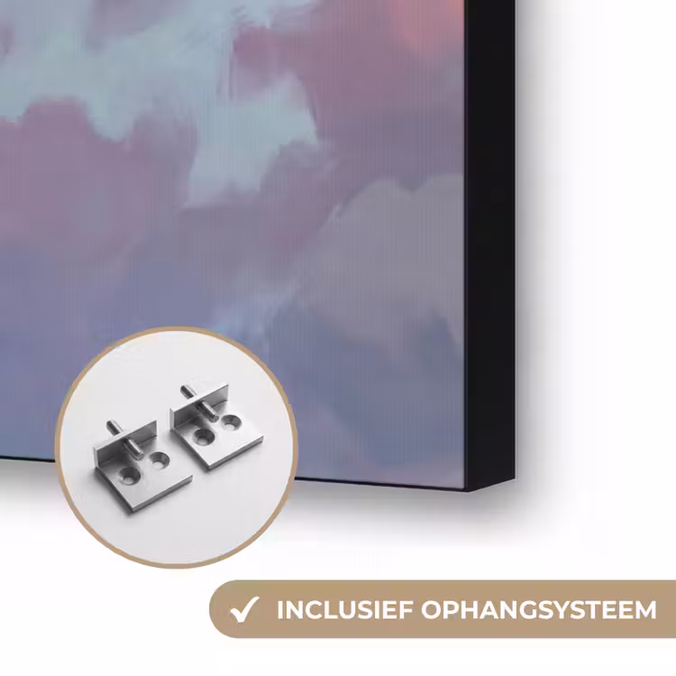 Wolken - Lucht - Natuur - Abstract - Kleurrijk Textielframe zwart klein -USP_ophangsysteemNL