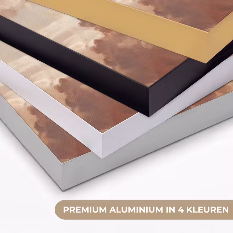 Wolken - Lucht - Natuur - Modern - Bruin Textielframe zwart klein -USP_kleurenNL
