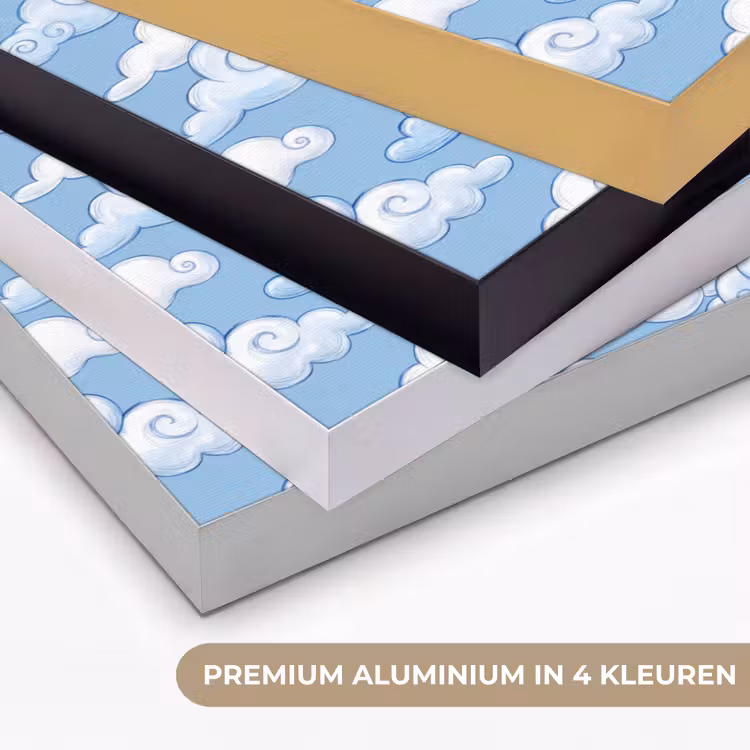 Wolken - Patroon - Hemel - Illustratie - Wit Textielframe zwart klein -USP_kleurenNL