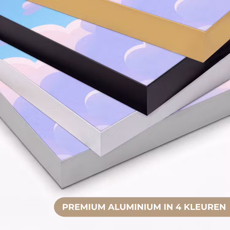 Wolken - Roze - Blauw - Natuur - Modern Textielframe zwart klein -USP_kleurenNL