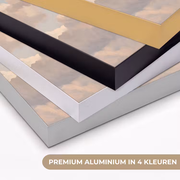 Wolken - Zacht - Natuur - Klassiek - Beige Textielframe zwart klein -USP_kleurenNL