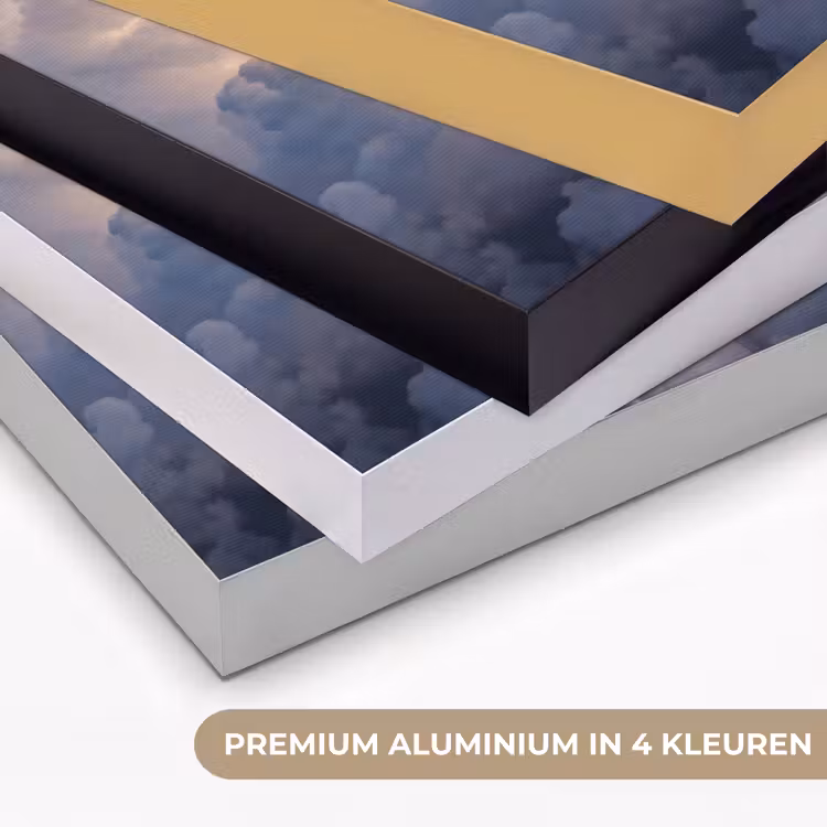 Wolken - Zonnestralen - Natuur - Wit Textielframe zwart klein -USP_kleurenNL