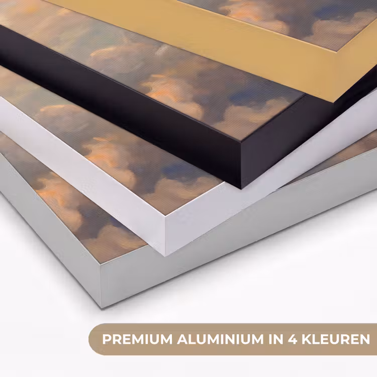 Wolken - Zonsondergang - Natuur - Abstract - Goud Textielframe zwart klein -USP_kleurenNL