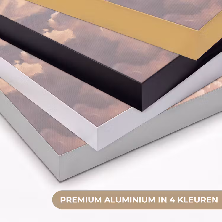 Wolken - Zonsondergang - Natuur - Pastel - Roze Textielframe zwart klein -USP_kleurenNL