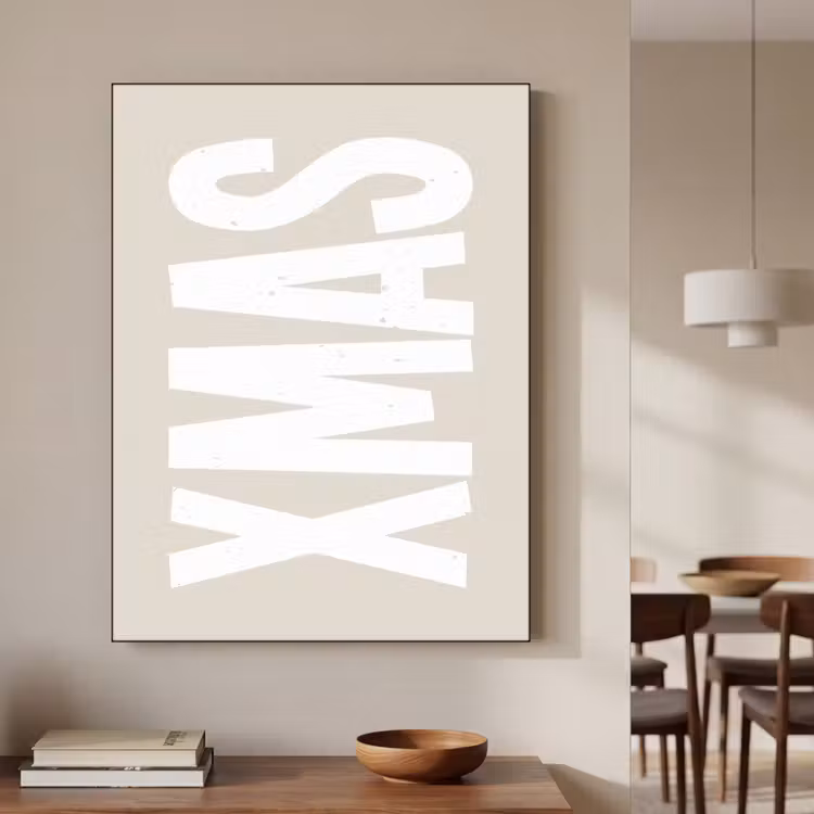Xmas - Kerst - Japandi - Kerstversiering Textielframe zwart klein -sfeer2