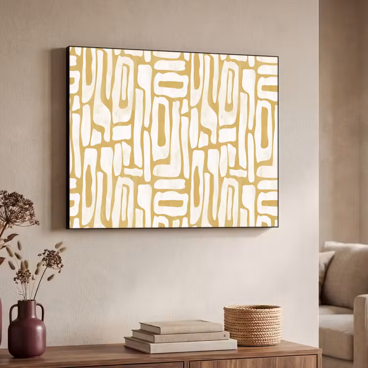 Zandkleur - Wit - Patroon Textielframe - compleet frame klein 947 -sfeer3