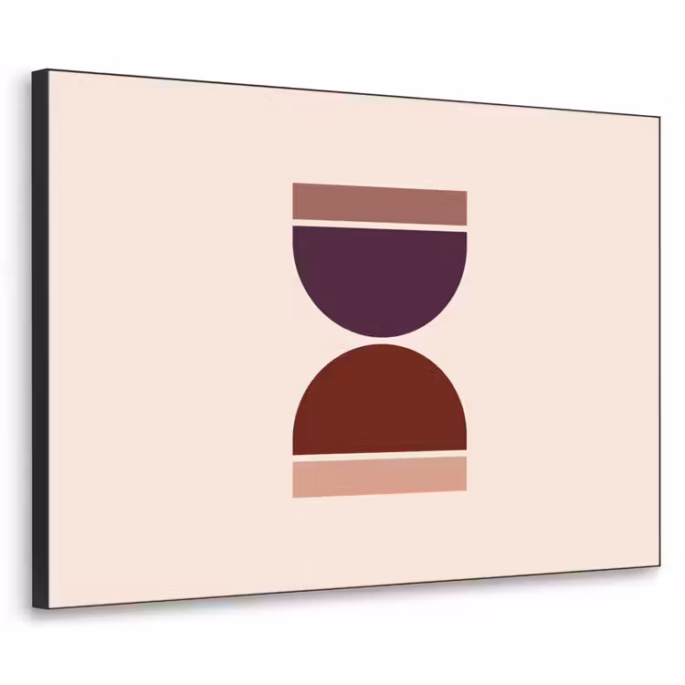 Zandloper - Symmetrisch - Rood - Paars Textielframe zwart klein -3d