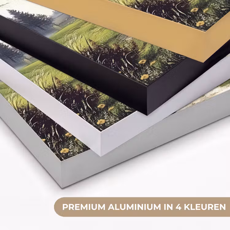 Zandpad - Groen landschap - Water Textielframe zwart klein -USP_kleurenNL