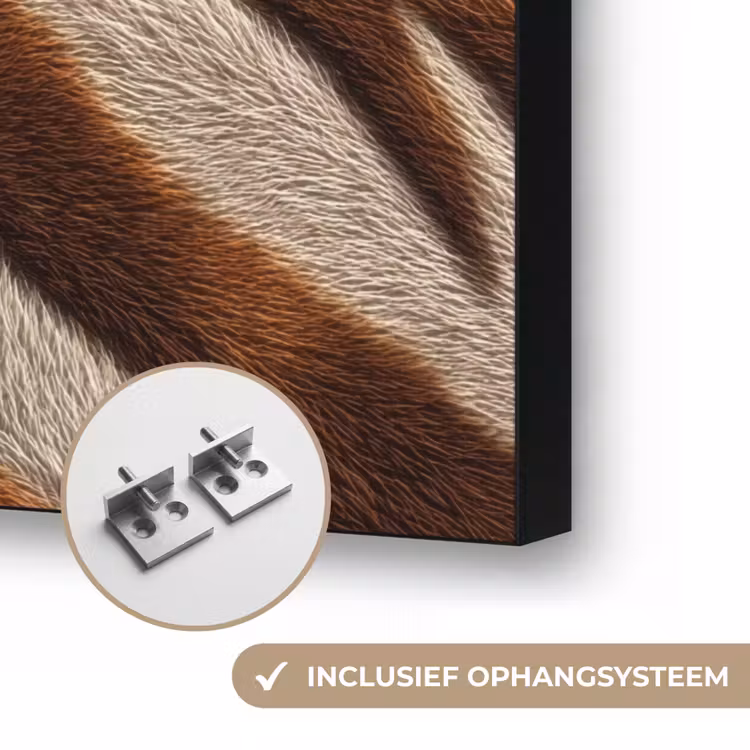 Zebra - Bruin - Patroon Textielframe zwart klein 947 -USP_ophangsysteemNL