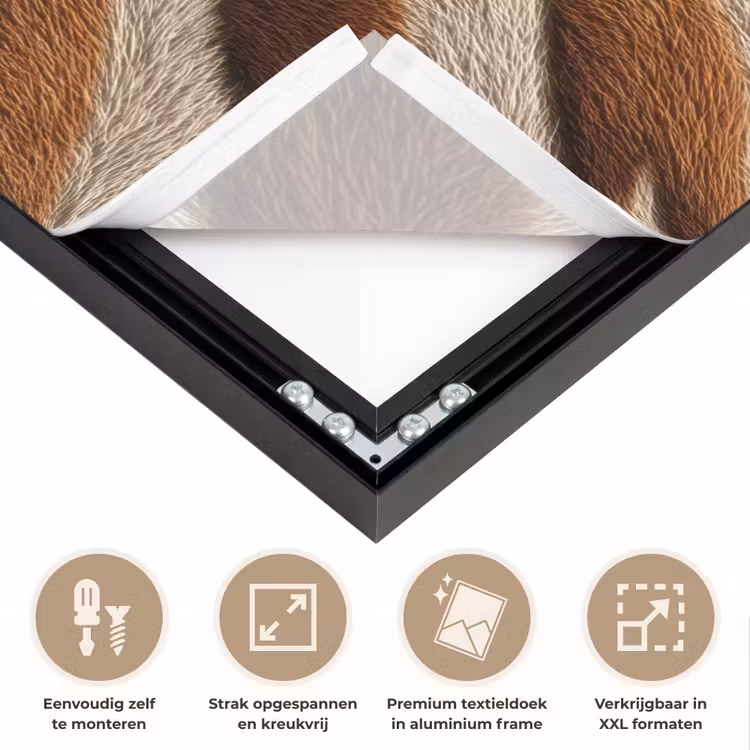 Zebra - Bruin - Patroon Textielframe zwart klein 947 -USP_feed_closeupNL