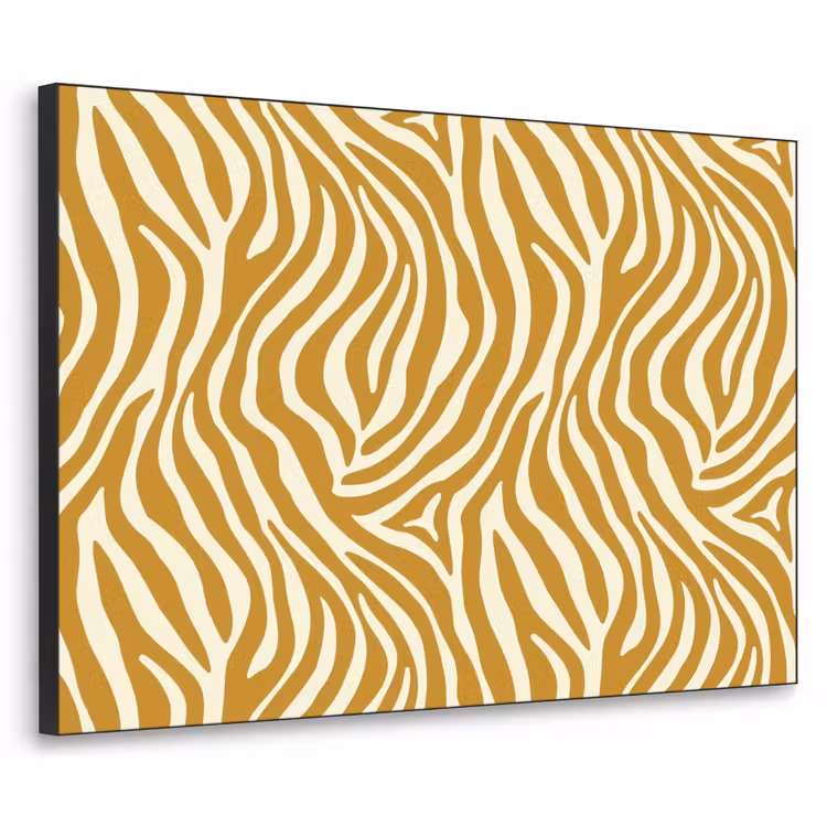 Zebra - Klassiek - Oker - Geel Textielframe zwart klein 947 -3d